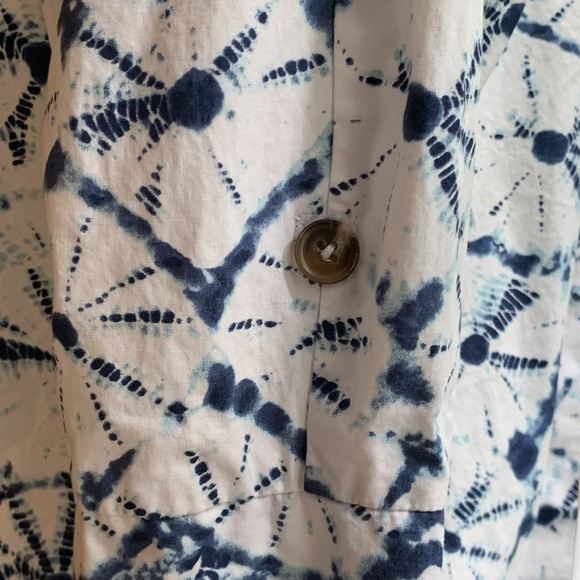 Thakoon For Target Long Sleeve Shibori Button Down Bohemian Cotton Dress - Picture 6 of 16
